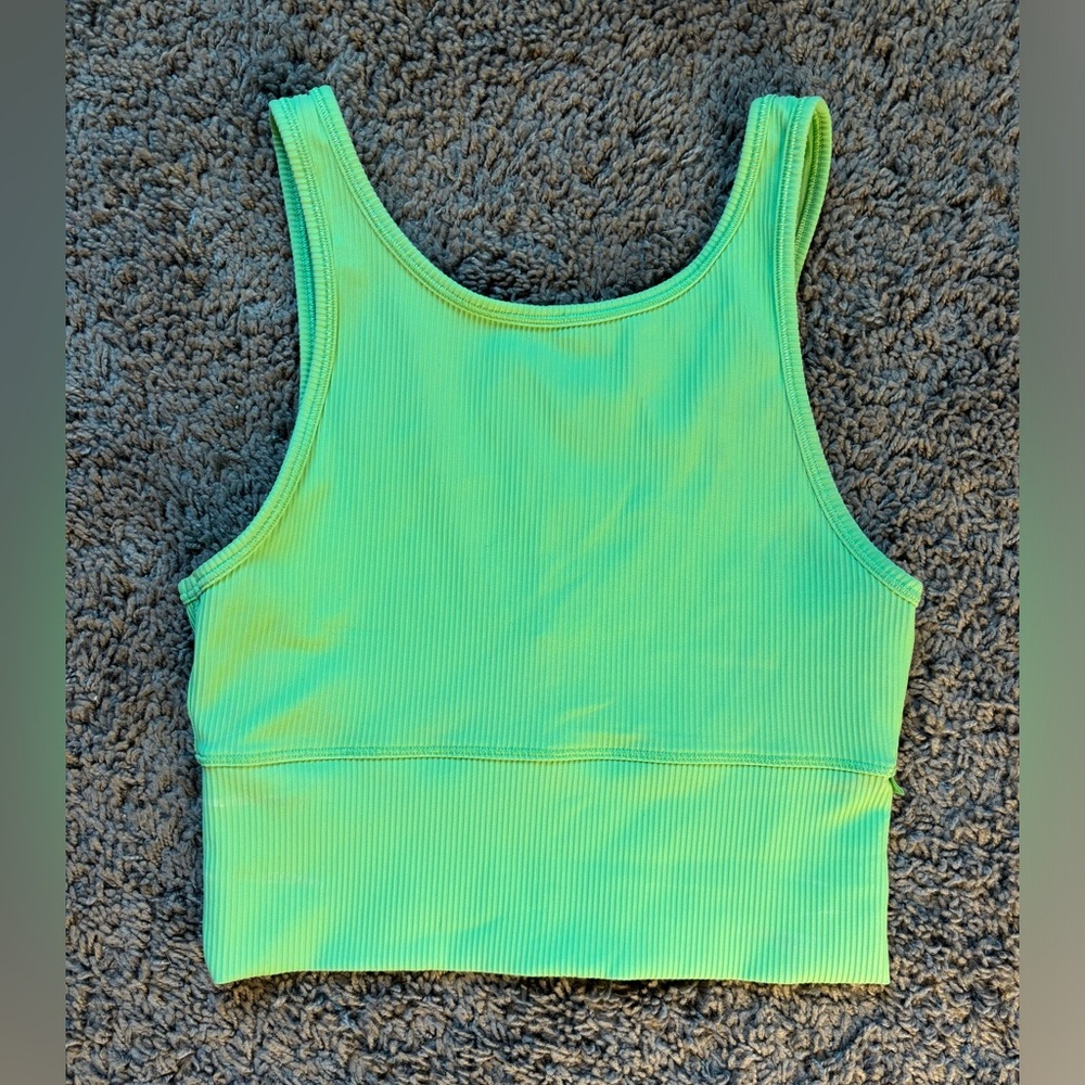 Lululemon Power Pivot Ribbed Tank Top Scream Green Size 4